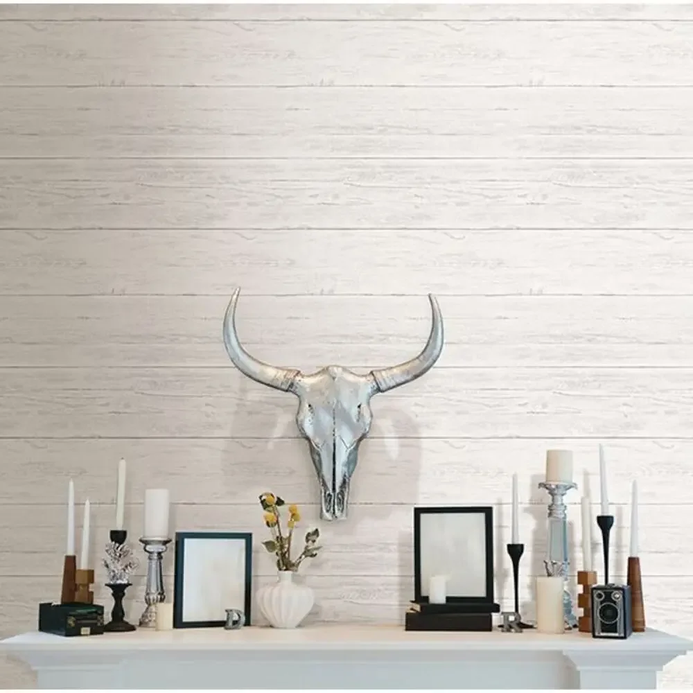 NuWallpaper Shiplap White Peel & Stick Removable Wallpaper Roll 20.5”x18’ NEW